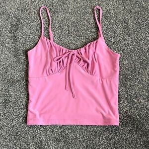 tilly's pink tank top with tie in front